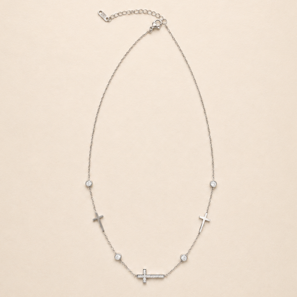 JOSSLYN by wall to wall - 18K STAINLESS STEEL TARNISH FREE CROSS NECKLACE | 40NK9453