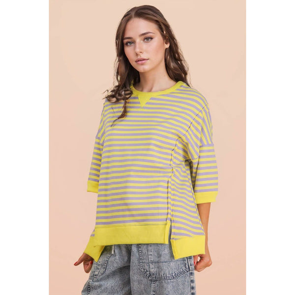 Oversized Stripe Casual Knit Top