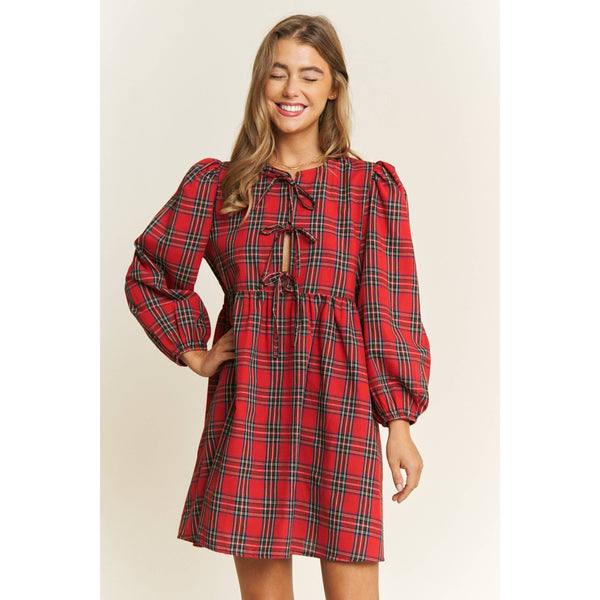 Green Christmas Plaid Dress