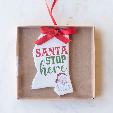 Mississippi Santa Stop Here Ornament