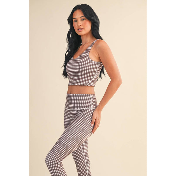 KIMBERLY C - Gingham Print Aligned Performance Cropped Tank Top by KIMBERLY C
