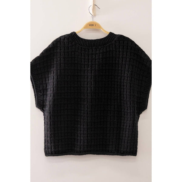 Waffle Texture Crop Cardigan