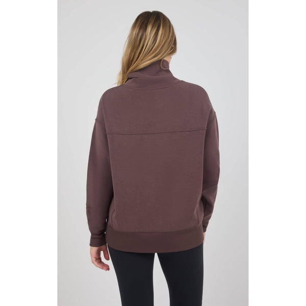 Sandwash Funnel Neck Sweatshirt - Sabel Cocoa