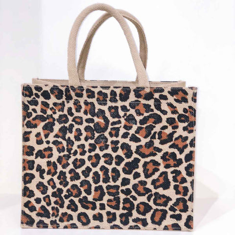 The Royal Standard - Leopard Gift Tote   Natural/Black/Gold   12x10x8