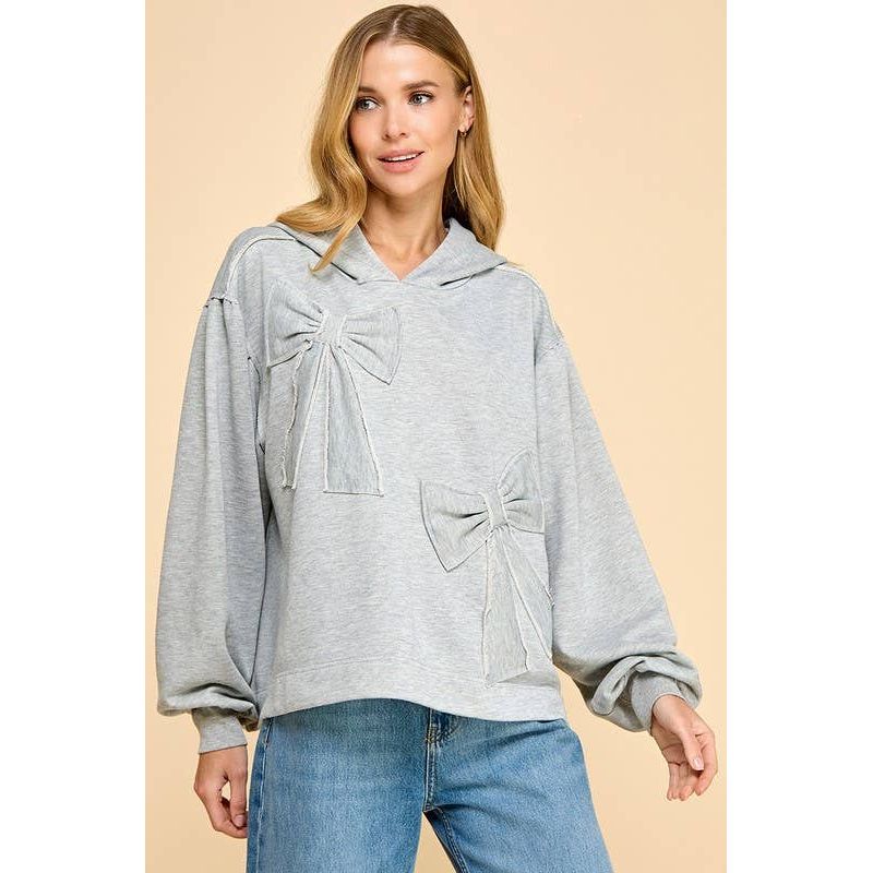 Oversized Hoodie with Accented Bows.