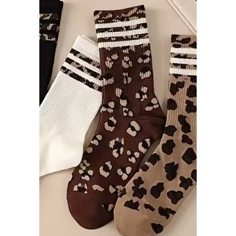 JOSSLYN by wall to wall - WOMAN ANIMAL LEOPARD HALF CREW THROWBACK SOCKS | 40S02071