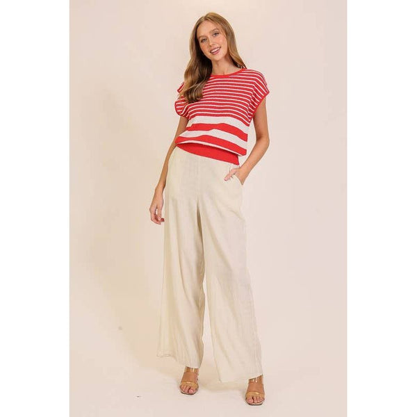 Lumiere - Striped Serenity Sleeveless Top