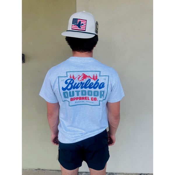 Burlebo Short Sleeve T-Shirt - Mountain Range - Ash Grey