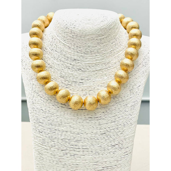 TWO FORTY TWO - CHIC - BIG Ball Necklace (brushed gold) NK422