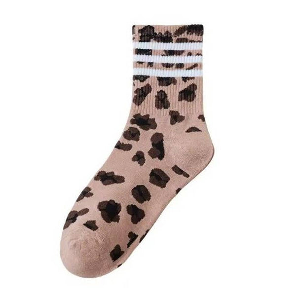 JOSSLYN by wall to wall - WOMAN ANIMAL LEOPARD HALF CREW THROWBACK SOCKS | 40S02071