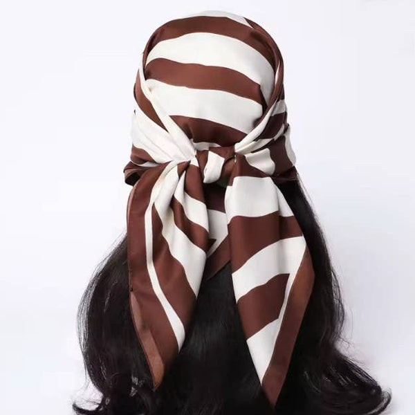 Large Vintage Zebra Print Bandana Scarf