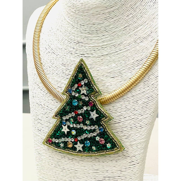 Beaded/Jeweled Christmas Tree Necklace