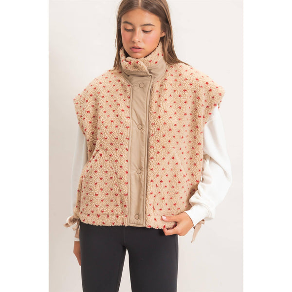 Polka Dot Sherpa Vest
