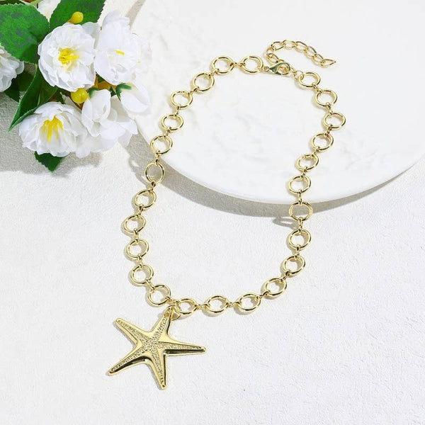 JOSSLYN by wall to wall - PUFFY STAR CHUNKY CHAIN STATEMENT NECKLACE | 40NK9571