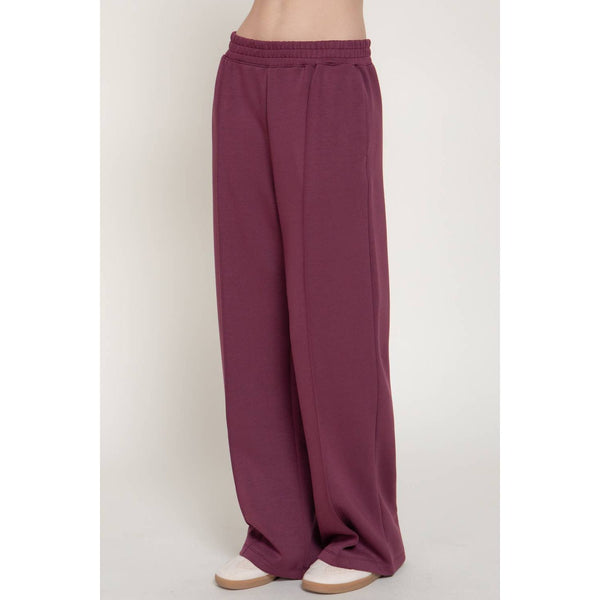 Elastic Waist Soft Modal Scuba Wide Pants