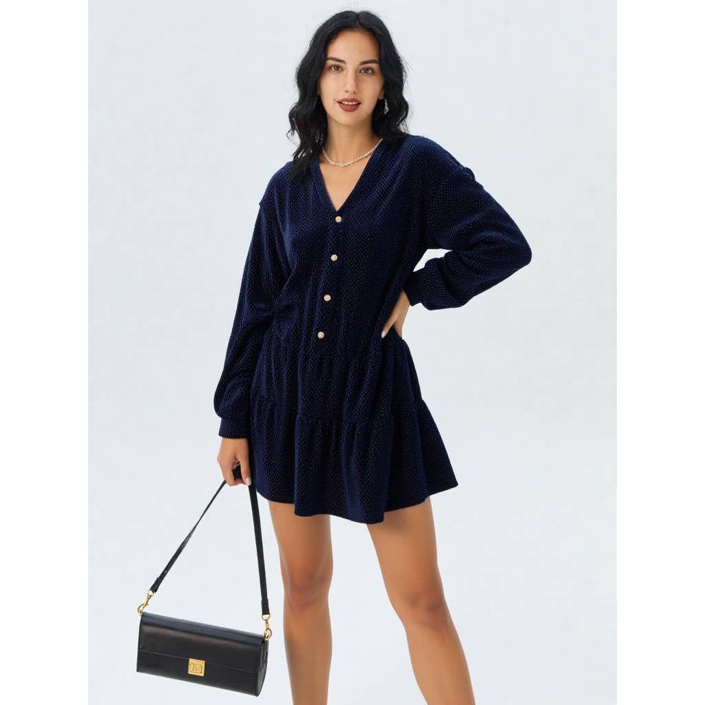 Midnight Holiday Velvet Mini Dress