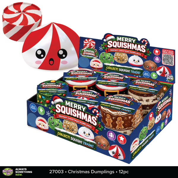 Novelty Brands - Fun Doh Christmas Dumpling Squishy Toy 12pc Holiday Display