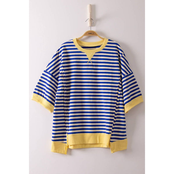 Oversized Stripe Casual Knit Top