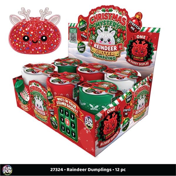 Novelty Brands - Fun Doh Christmas Mystery Reindeer Dumpling Squishy Toy