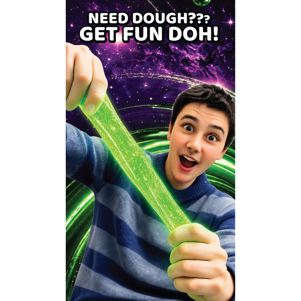 Fun Doh Glow in the Dark Squishy Sparkle Cube