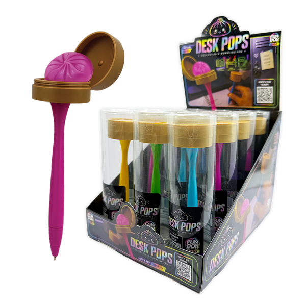Novelty Brands - Fun Doh Squishy Dumpling Pen Desk Pop Variety - 12/Display