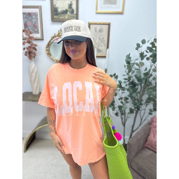 LOCAL Graphic Tee on Neon Cantaloupe