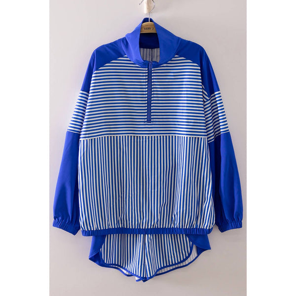 Stripe Active Top & Shorts Set