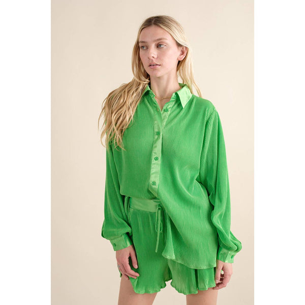 Accordian Blouse Short Lounge Set
