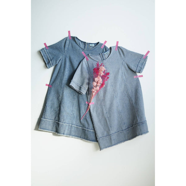 Washed Denim Shift Mini Dress by VERY J