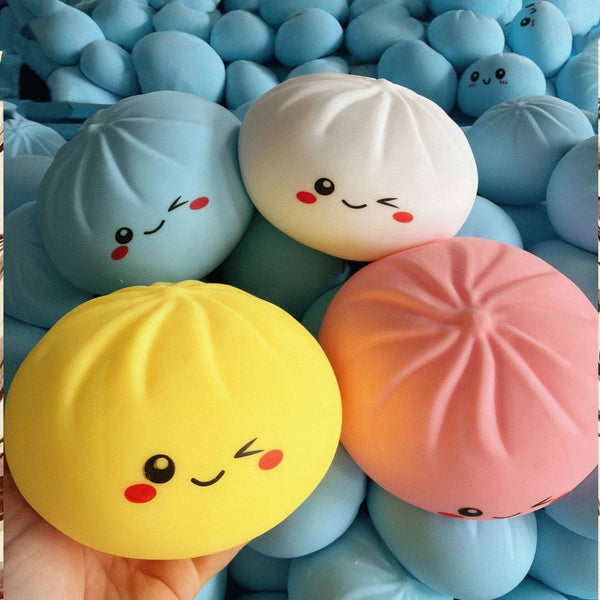 Large Emoji Squishy Dumpling Bun Stress Relief Squeeze Toy