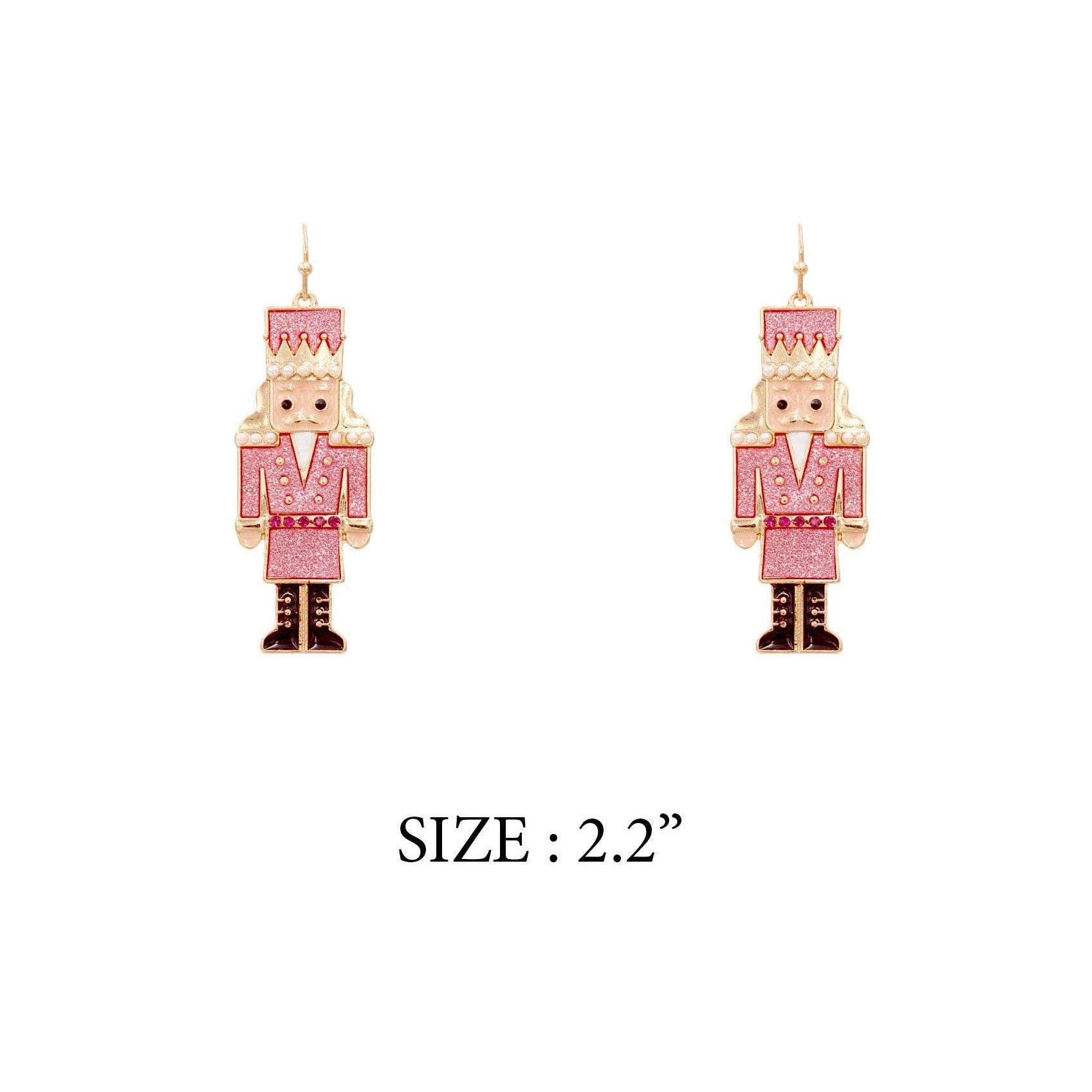 Pink Color Coated Nutcracker Earring