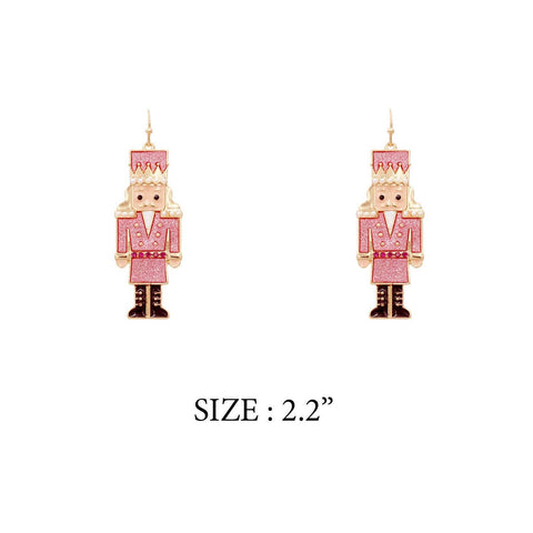 Pink Color Coated Nutcracker Earring