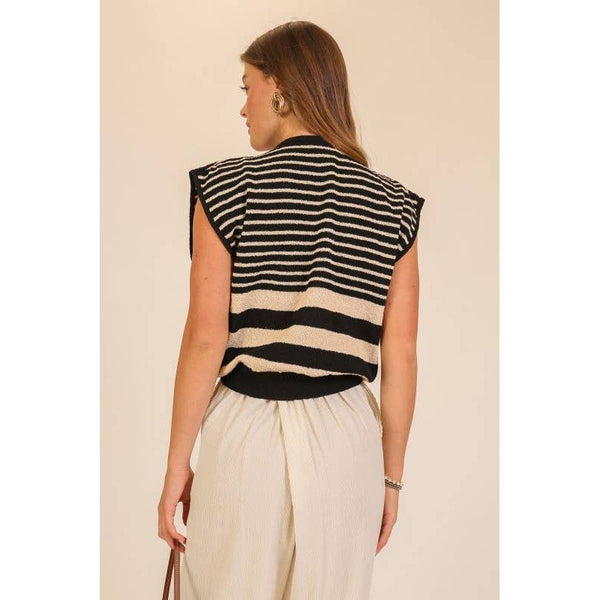 Lumiere - Striped Serenity Sleeveless Top