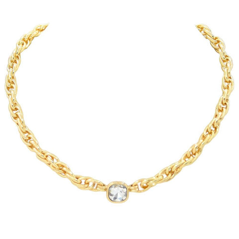 Square Beaded Chunky Beaded 16"-18" Necklace