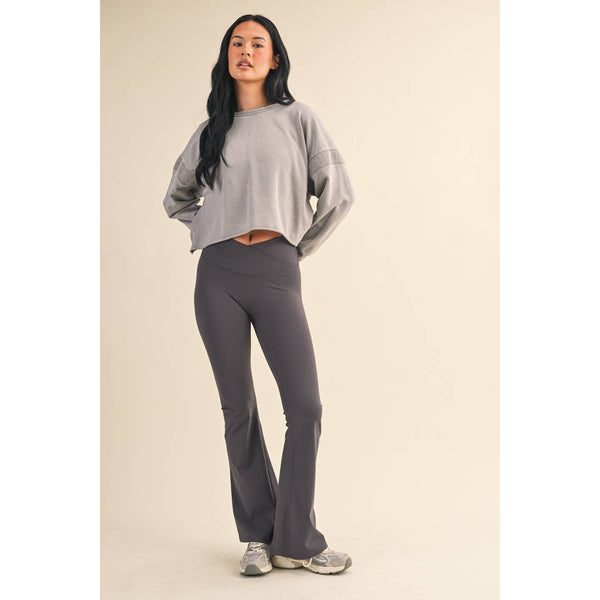 Mineral Wash Cutout Back Layering Sweatshirt