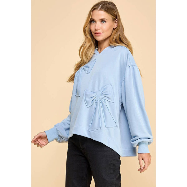 Oversized Hoodie with Accented Bows.