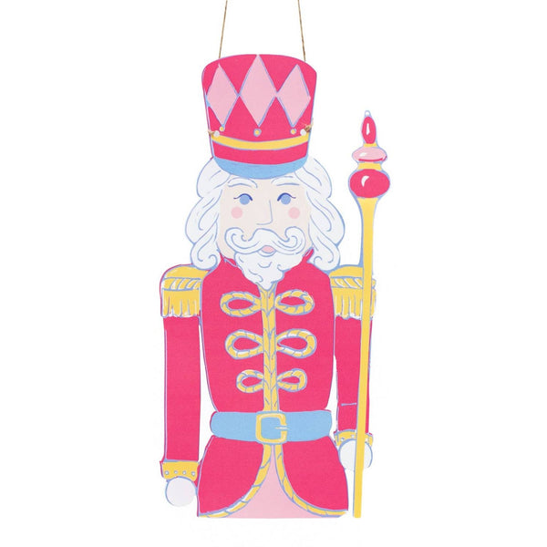 The Royal Standard - Candy Nutcracker Door Hanger   Pink   10.5x20.75