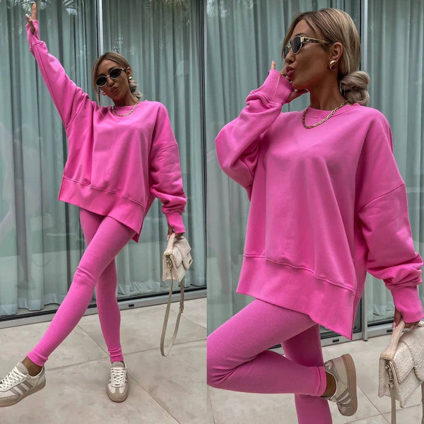 Suhkasana - Oversized Sweatshirt and Leggings Two Piece Set