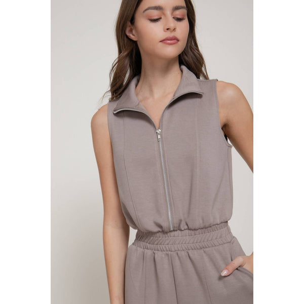 Sleeveless Scuba Jumpsuit