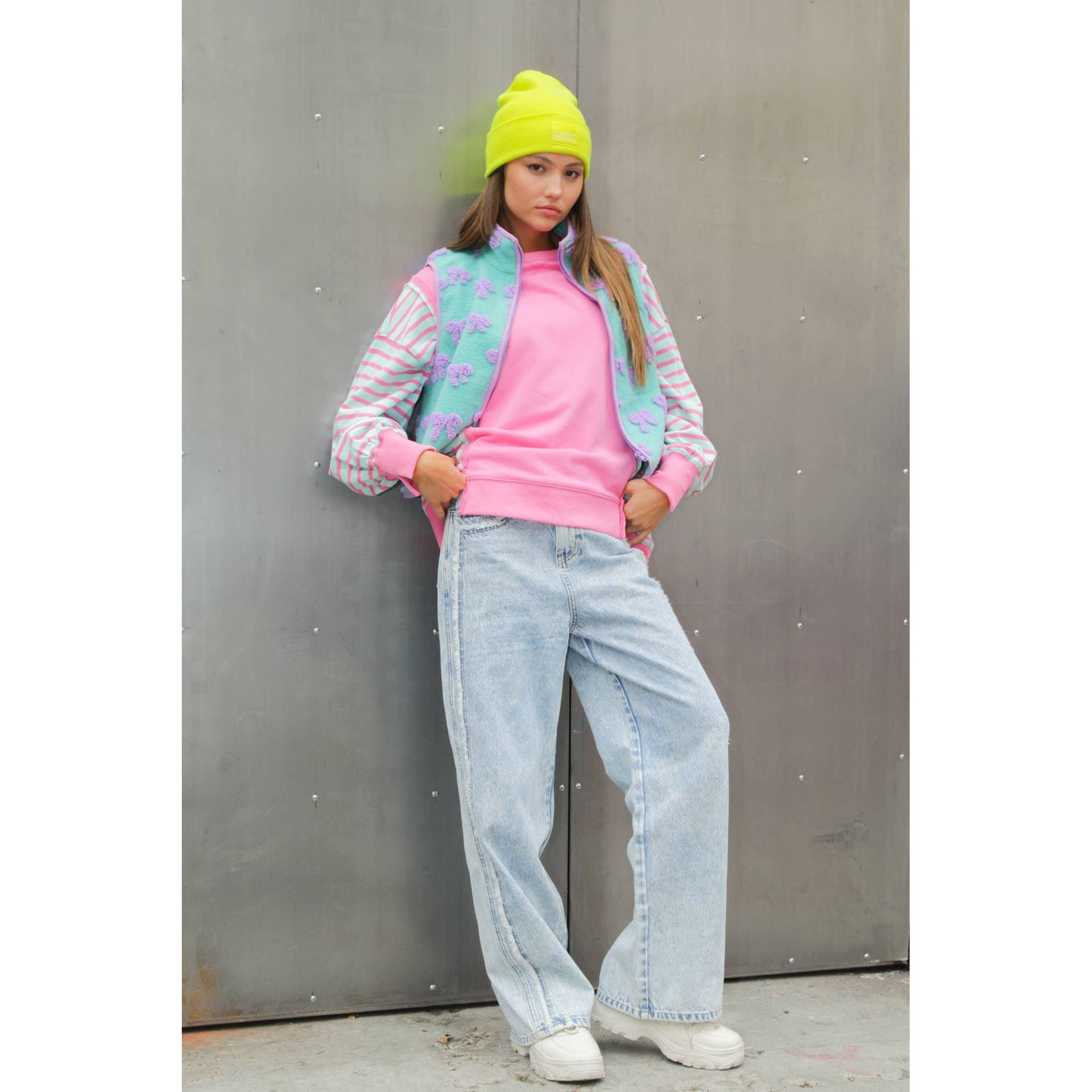 Fray Detail Washed Denim Jeans