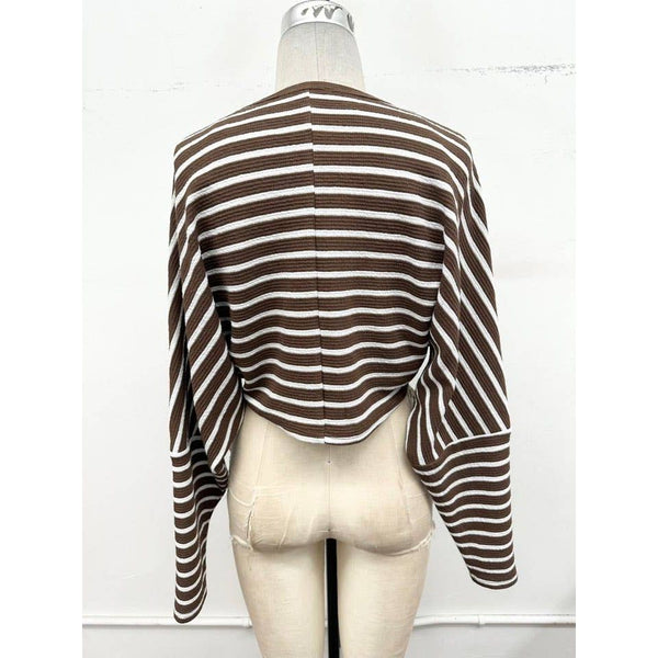 TIMING - Striped Lounge Top & Wide Leg Pant Set