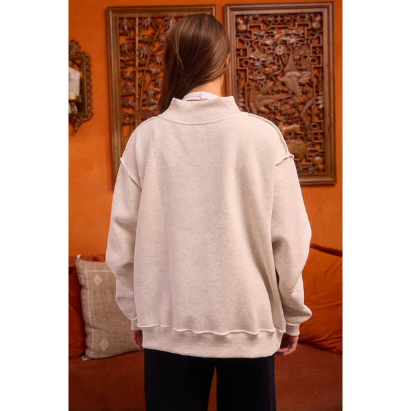 'MALLARD' Embroidered Mock-Neck Sweatshirt