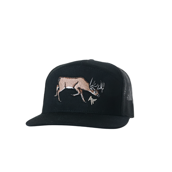 American Fetcher White Tail 7 Panel Black Hat