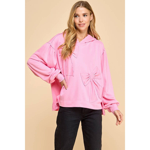 Oversized Hoodie with Accented Bows.