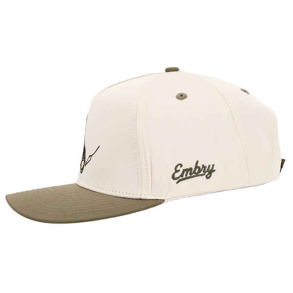 Cream/Green Bass Hat