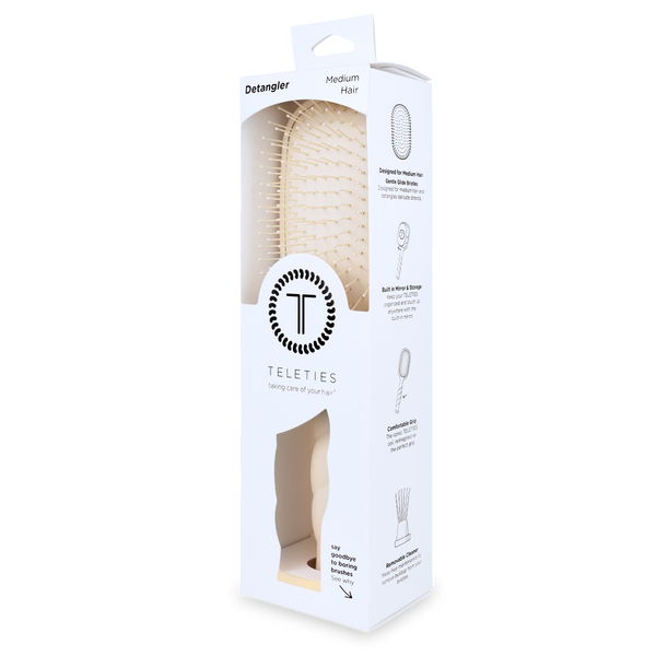 TELETIES - Detangler Hair Brush for Medium Hair - Tan