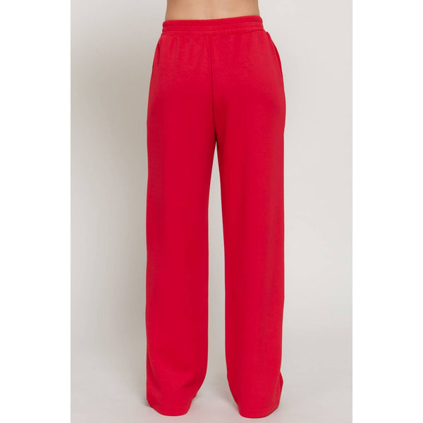 Elastic Waist Soft Modal Scuba Wide Pants