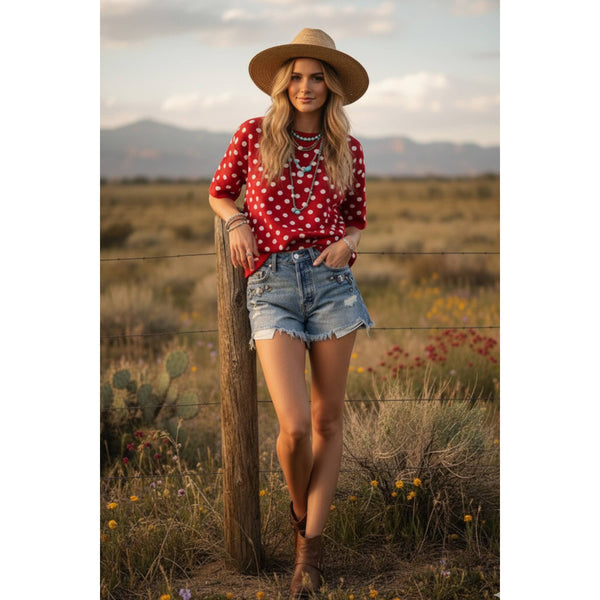Oversized Polka Dot Sweater Top