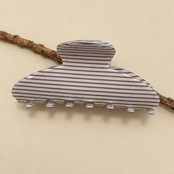 JOSSLYN by wall to wall - JUMBO STRIPE PLAID OVAL HAIR CLAW CLIPS | 40H1020