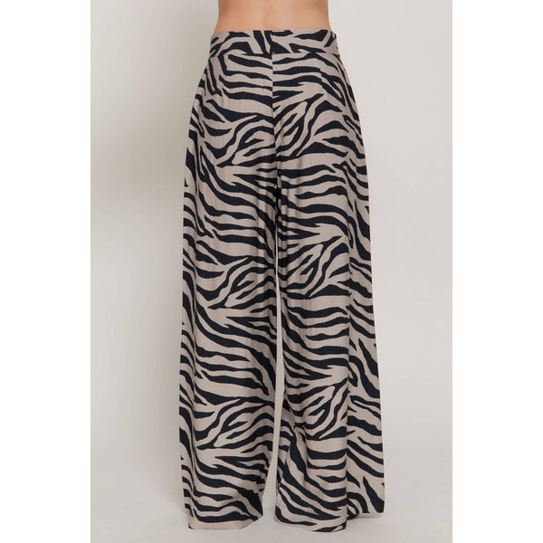 Wide Leg Printed Woven Pants